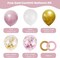 65pcs 12 Inch Pink Balloons Kit, Pink White Gold Confetti Party Balloons with Ribbons for Valentine's Day, Birthday, Wedding, Baby Shower, Graduation Decorations